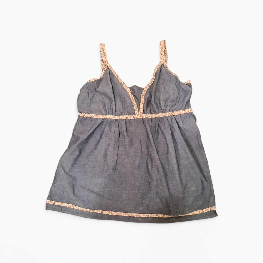 Maurices Denim Blue Color Sleeveless Chambray Tank